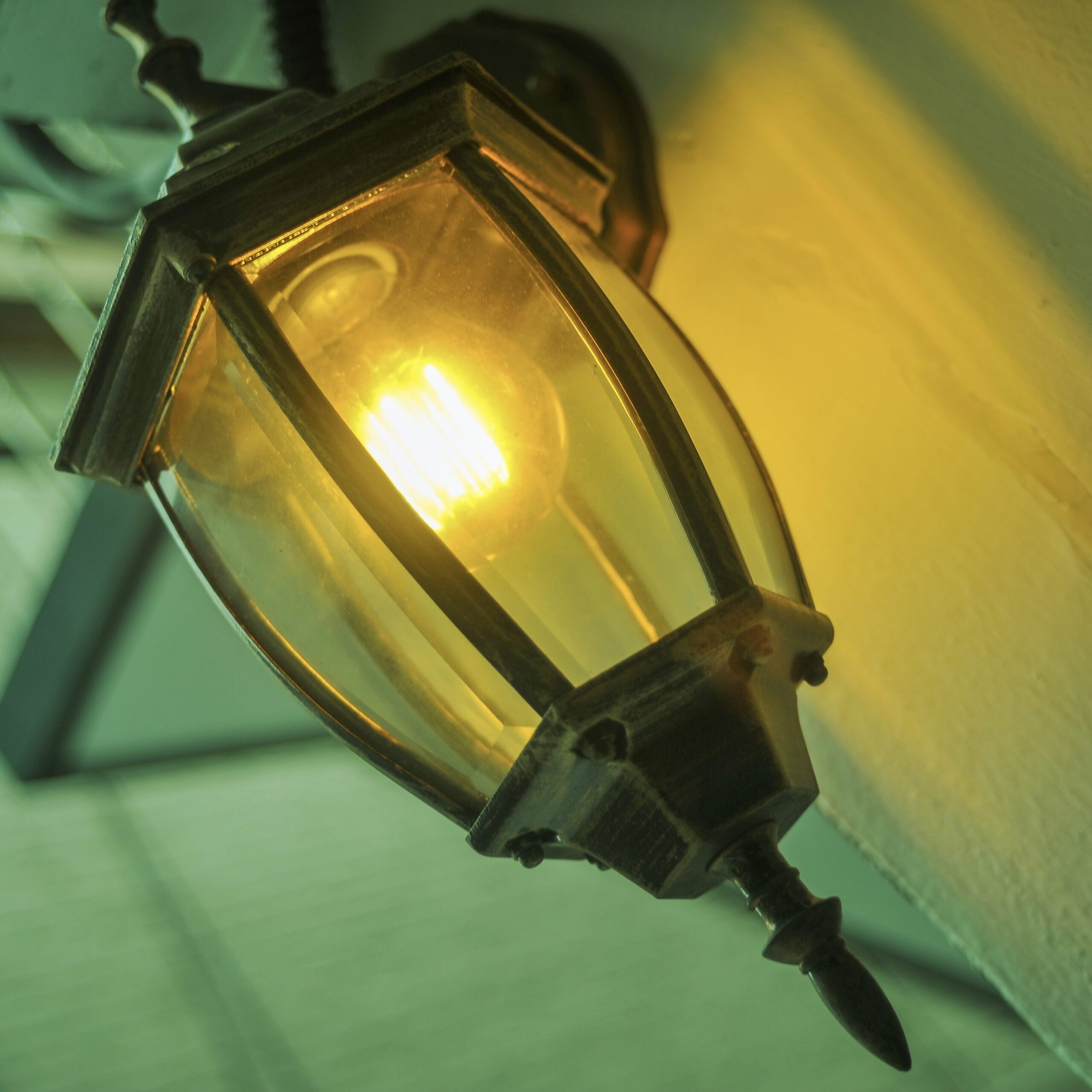 Ornate outdoor porch lamp